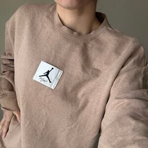 Air Jordan Flight tan Crew Neck Sweatshirt Beige Sporty basketball lad bloke 90s